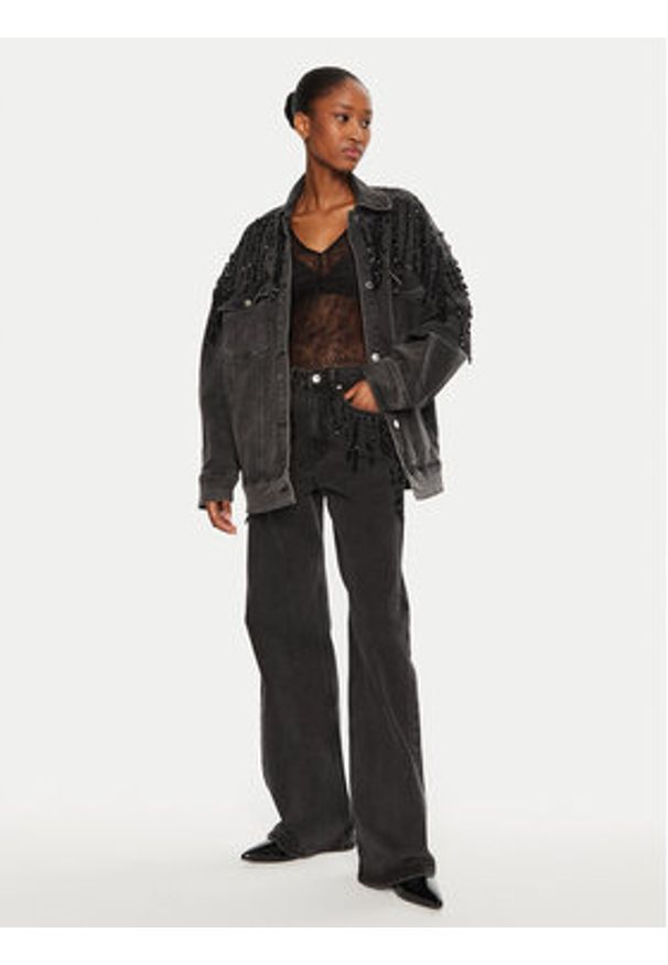 GESTUZ - Gestuz Kurtka jeansowa Similina 10909653 Szary Loose Fit. Kolor: szary. Materiał: bawełna