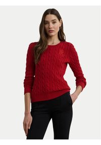 Lauren Ralph Lauren - LAUREN RALPH LAUREN Sweter 200932223009 Czerwony Slim Fit. Kolor: czerwony. Materiał: bawełna