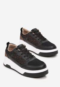 Born2be - Czarne Sneakersy ze Wstawką Rhiain. Kolor: czarny. Materiał: koronka. Szerokość cholewki: normalna #5