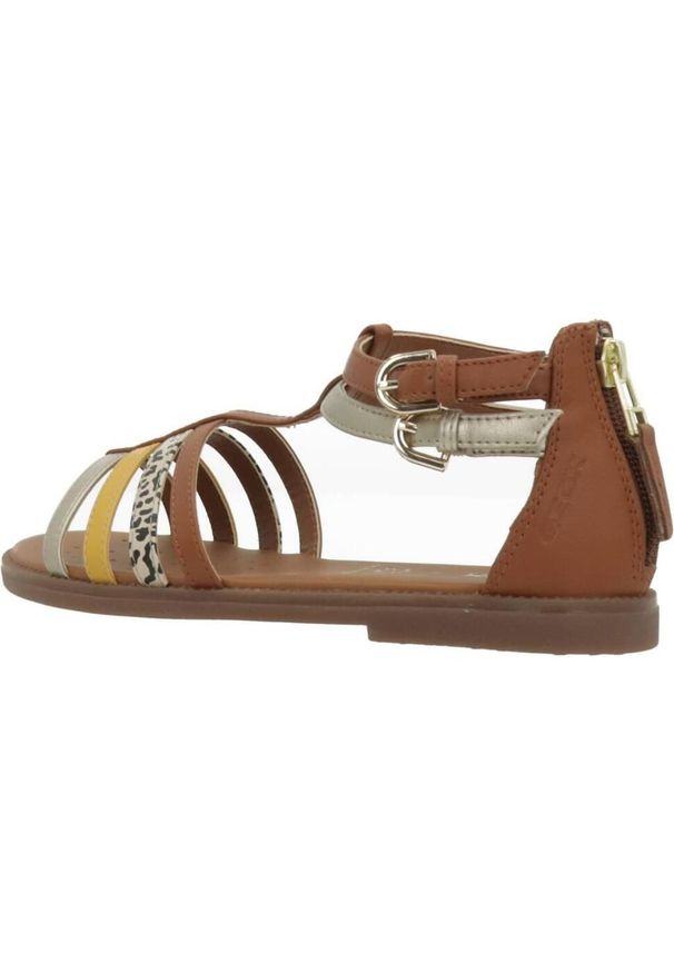 Geox - Sandały GEOX J SANDAL KARLY GIRL Brązowy. Kolor: brązowy. Materiał: syntetyk, skóra. Sezon: lato