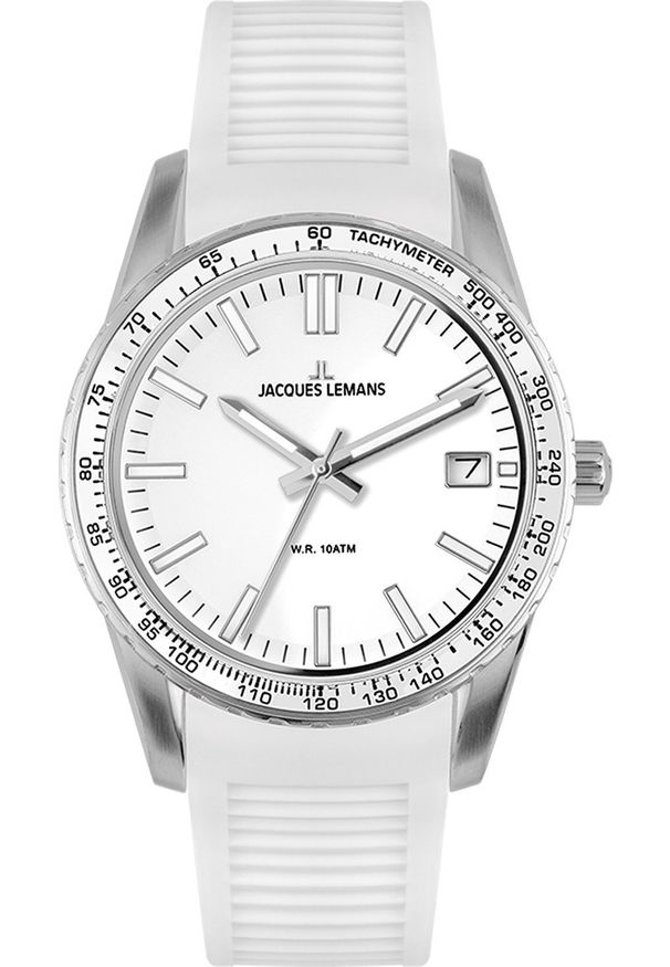 Zegarek Jacques Lemans Zegarek męski Jacques Lemans 1-2060B biały. Kolor: biały