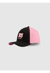 4f - 4F Czapka z daszkiem strapback dziewczęca - czarna MT. Kolor: czarny. Materiał: bawełna, materiał. Styl: casual #1