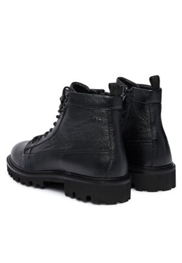 BOSS Trapery Julyo 50552581 Czarny. Kolor: czarny. Materiał: skóra
