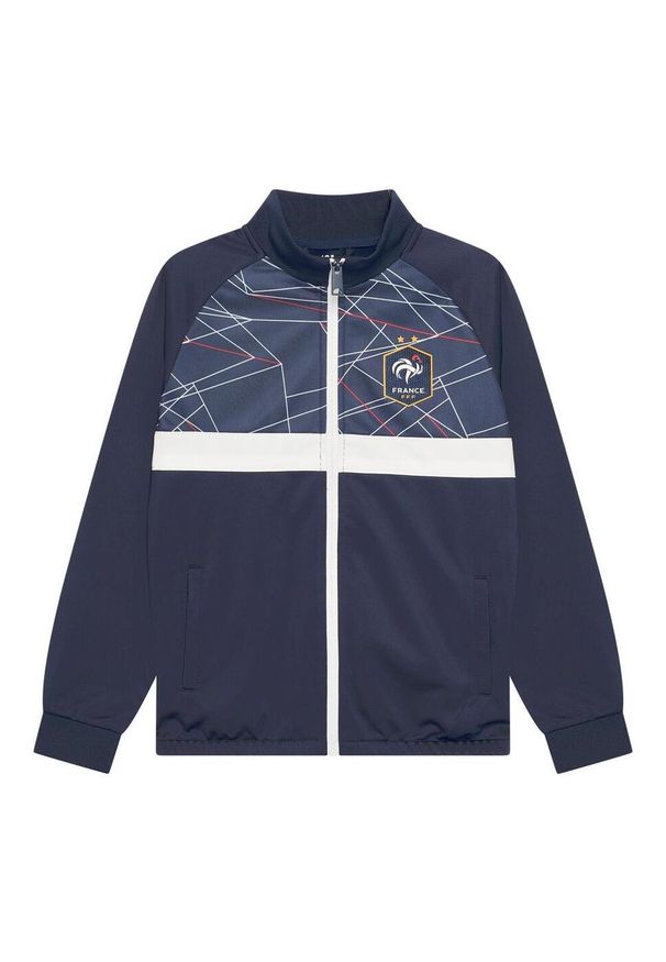 Dres treningowy FFF Frankrijk dla dzieci. Kolor: niebieski. Materiał: dresówka. Styl: sportowy