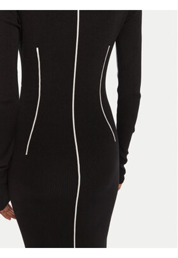 Patrizia Pepe Sukienka dzianinowa 8A1522 K265 FG09 Czarny Regular Fit. Kolor: czarny. Materiał: syntetyk