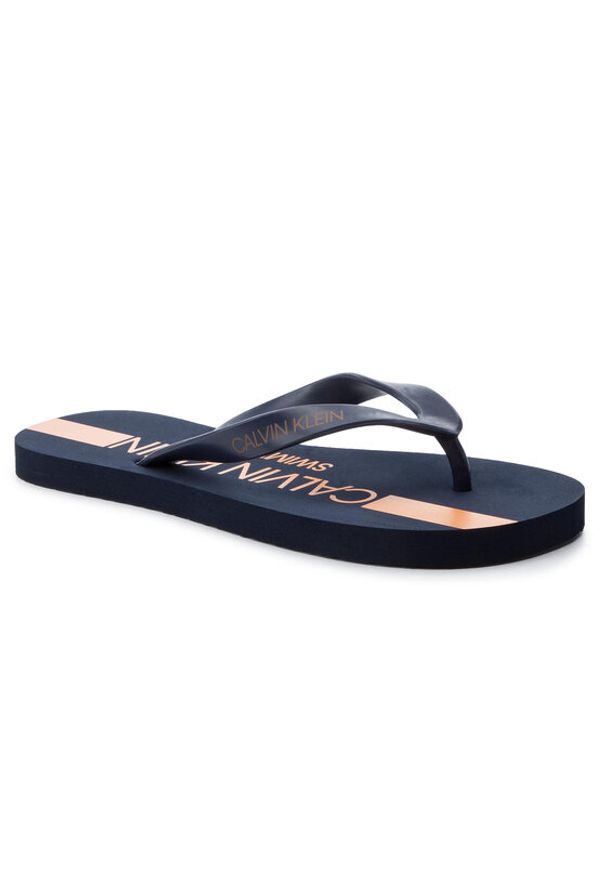 Calvin Klein Swimwear - Calvin Klein Japonki Ff Sandals KM0KM00344 Granatowy. Kolor: niebieski