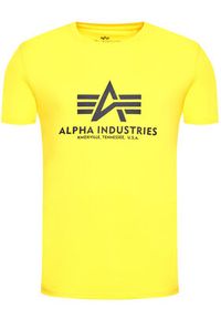 Alpha Industries T-Shirt Basic 100501 Żółty Regular Fit. Kolor: żółty. Materiał: bawełna #5