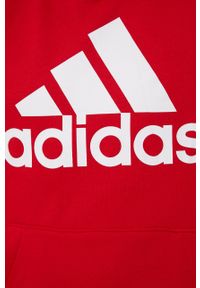 Adidas - adidas bluza GV0249 męska kolor czerwony z kapturem z nadrukiem. Okazja: na co dzień. Typ kołnierza: kaptur. Kolor: czerwony. Materiał: bawełna, materiał. Wzór: nadruk. Styl: casual #4
