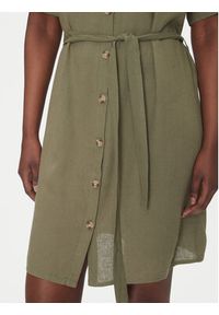 Vero Moda Sukienka koszulowa Thea 10333791 Zielony Loose Fit. Kolor: zielony. Materiał: len. Typ sukienki: koszulowe