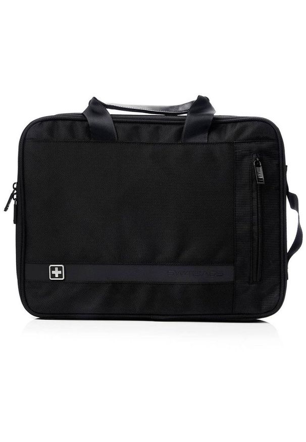 SWISSBAGS - Torba na laptopa Glion SB137 4 l - czarna. Kolor: czarny. Materiał: skóra, materiał. Styl: casual, biznesowy, elegancki