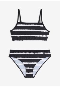 bonprix - Bikini (zestaw 2 cz.). Kolor: czarny. Wzór: paski #1