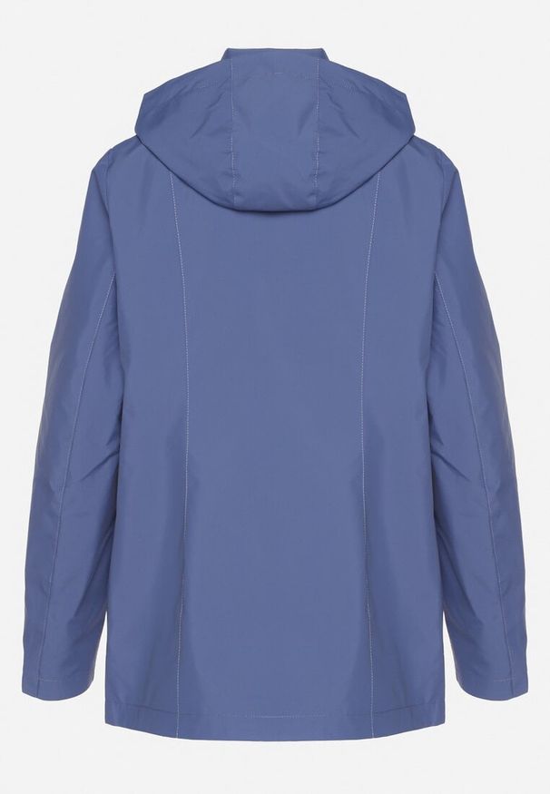 Born2be - Niebieska Kurtka Typu Wiatrówka z Odpinanym Kapturem Ndivoria. Okazja: na co dzień, na spacer. Kolor: niebieski. Materiał: jeans. Styl: sportowy, casual