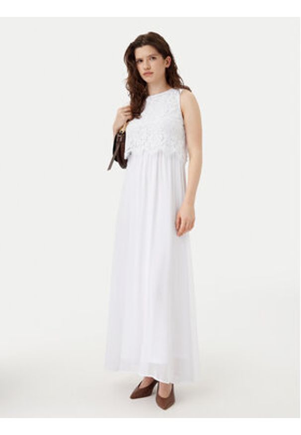 Vila Sukienka koktajlowa Milina 14100341 Biały Regular Fit. Kolor: biały. Materiał: syntetyk. Styl: wizytowy