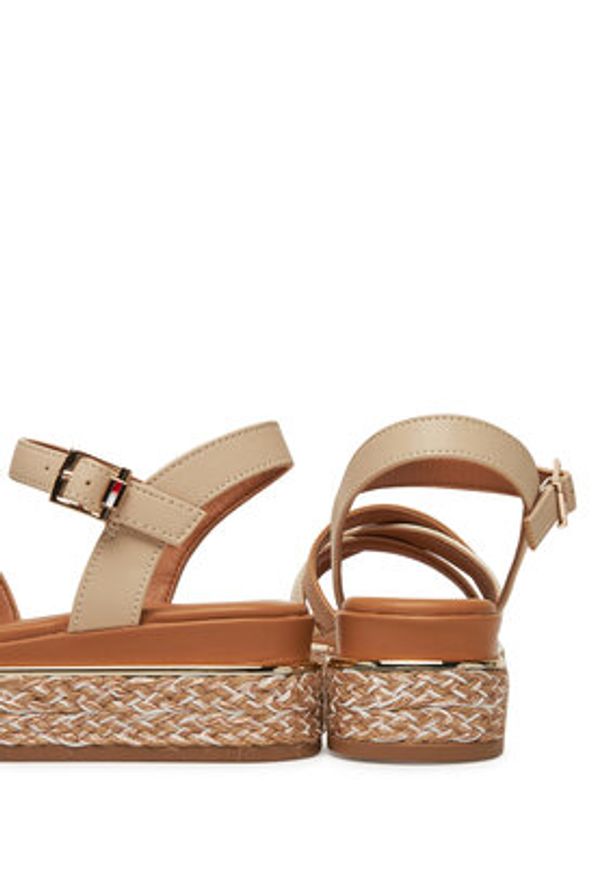 TOMMY HILFIGER - Tommy Hilfiger Espadryle T3A2-33790-0371 S Beżowy. Kolor: beżowy. Materiał: skóra
