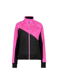 Kurtka damska turystyczna CMP 30A2276. Typ kołnierza: kaptur. Kolor: czarny, różowy, wielokolorowy. Materiał: softshell. Sport: turystyka piesza