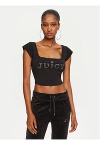 Juicy Couture Bluzka Regal JCBCT224831 Czarny Slim Fit. Kolor: czarny. Materiał: bawełna