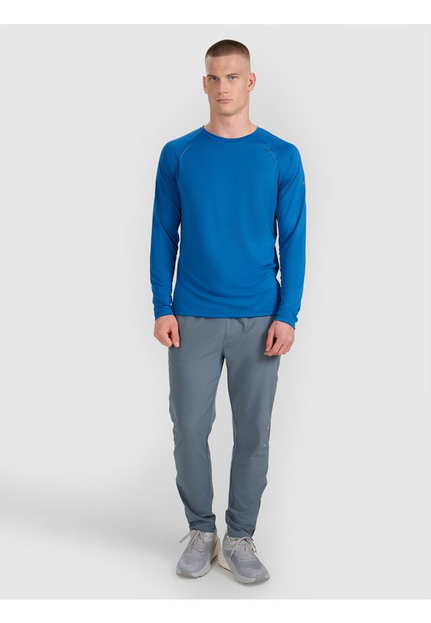 4f - 4F Longsleeve do biegania szybkoschnący męski - granatowy L. Kolor: niebieski. Materiał: włókno, skóra, materiał. Długość rękawa: długi rękaw. Długość: krótkie