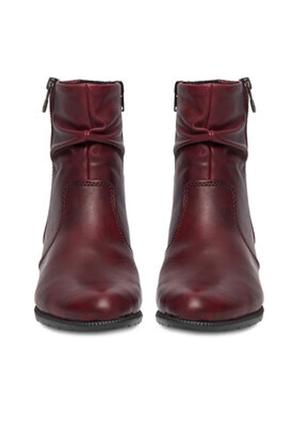 Rieker Botki CEO-78656-35 Bordowy. Kolor: czerwony. Materiał: skóra