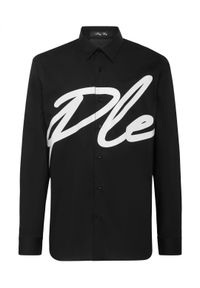 Philipp Plein - PHILIPP PLEIN - Czarna koszula PLAYBOY. Kolor: czarny. Materiał: bawełna. Długość rękawa: długi rękaw. Długość: długie. Wzór: aplikacja, nadruk. Styl: klasyczny #4