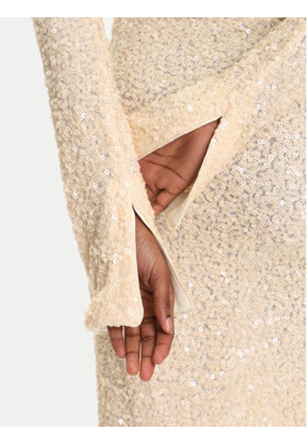 Day Birger et Mikkelsen - DAY BIRGER ÉT MIKKELSEN Sukienka koktajlowa Clover DAY65243522 Beżowy Slim Fit. Kolor: beżowy. Materiał: syntetyk. Styl: wizytowy