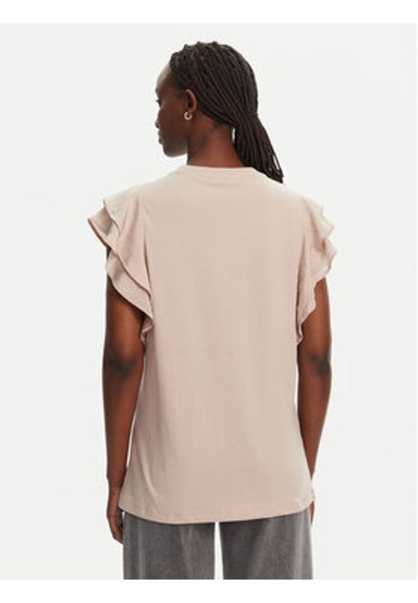 Liu Jo Sport T-Shirt TA5178 J5904 Beżowy Regular Fit. Kolor: beżowy. Materiał: bawełna. Styl: sportowy