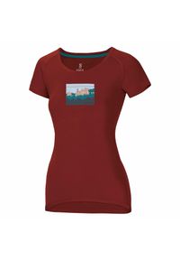 OCUN - Koszulka damska Ocun Raglan. Kolor: czerwony. Długość rękawa: raglanowy rękaw. Sport: wspinaczka #1