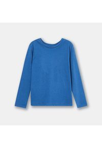 Sinsay - Gładka koszulka z miękkiej dzianiny - Niebieski. Kolor: niebieski. Materiał: dzianina. Wzór: gładki #1