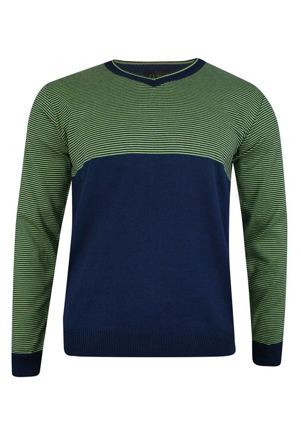 Niebieski sweter Elkjaer w paski, na zimę