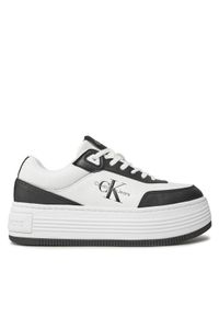 Calvin Klein Jeans Sneakersy Bold Flatf Low Lace Mix Ml Fad YW0YW01316 Czarny. Kolor: czarny. Materiał: skóra