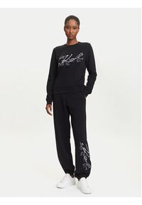 Karl Lagerfeld - KARL LAGERFELD Spodnie dresowe A3W10009 Czarny Relaxed Fit. Kolor: czarny. Materiał: bawełna #4