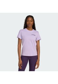 Adidas - Koszulka Terrex Graphic. Kolor: różowy. Materiał: bawełna. Sport: turystyka piesza, outdoor #1