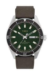 Timex zegarek TW2V24700 Waterbury Dive męski kolor brązowy. Kolor: brązowy. Materiał: materiał, skóra