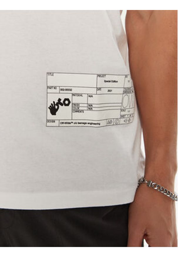OFF-WHITE - Off-White T-Shirt OMAA027T22JER0010110 Biały Regular Fit. Kolor: biały. Materiał: bawełna