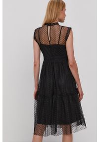 JDY - Jacqueline de Yong - Sukienka. Kolor: czarny. Materiał: materiał, koronka. Typ sukienki: rozkloszowane #4