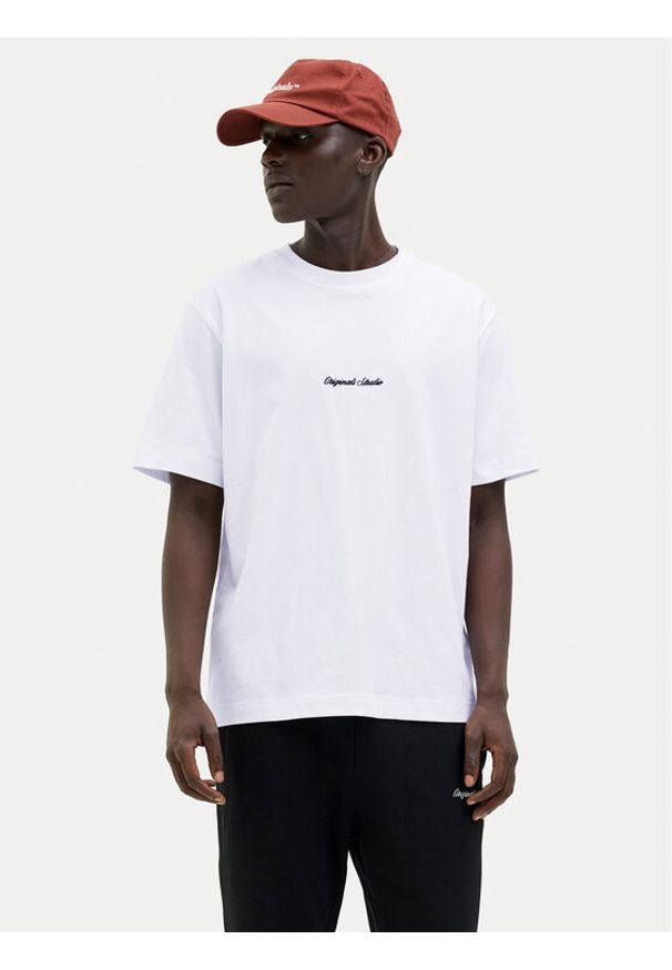 Jack & Jones - Jack&Jones T-Shirt Norrebro 12282892 Biały Relaxed Fit. Kolor: biały. Materiał: bawełna