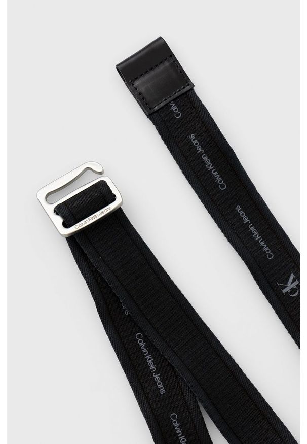 Calvin Klein Jeans pasek męski kolor czarny. Kolor: czarny