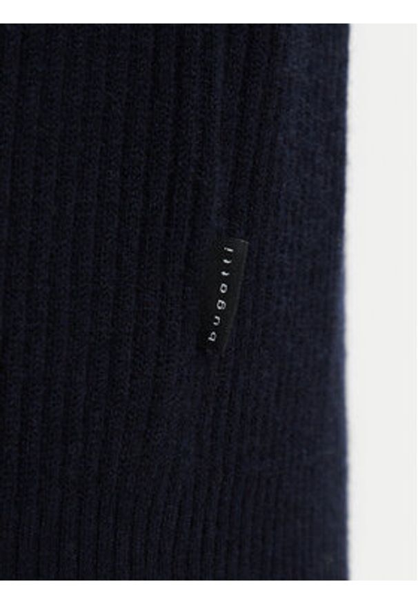 Bugatti Sweter 7400 65563B Granatowy Regular Fit. Kolor: niebieski. Materiał: wełna