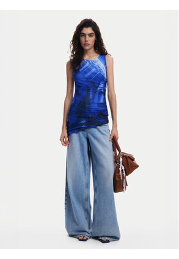 Desigual Sukienka codzienna Bratislava 25SWVK47 Niebieski Slim Fit. Okazja: na co dzień. Kolor: niebieski. Materiał: syntetyk. Typ sukienki: proste. Styl: casual