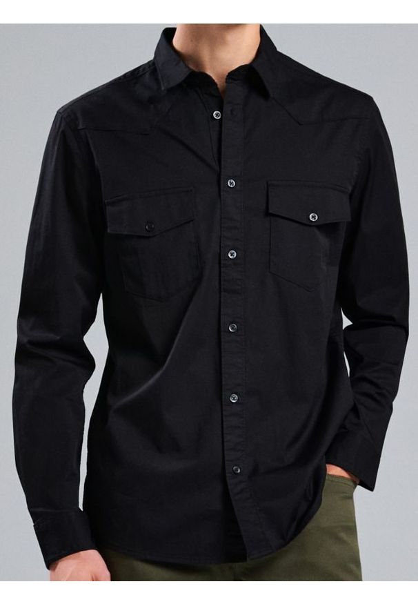 Sinsay - Koszula - czarny. Kolor: czarny