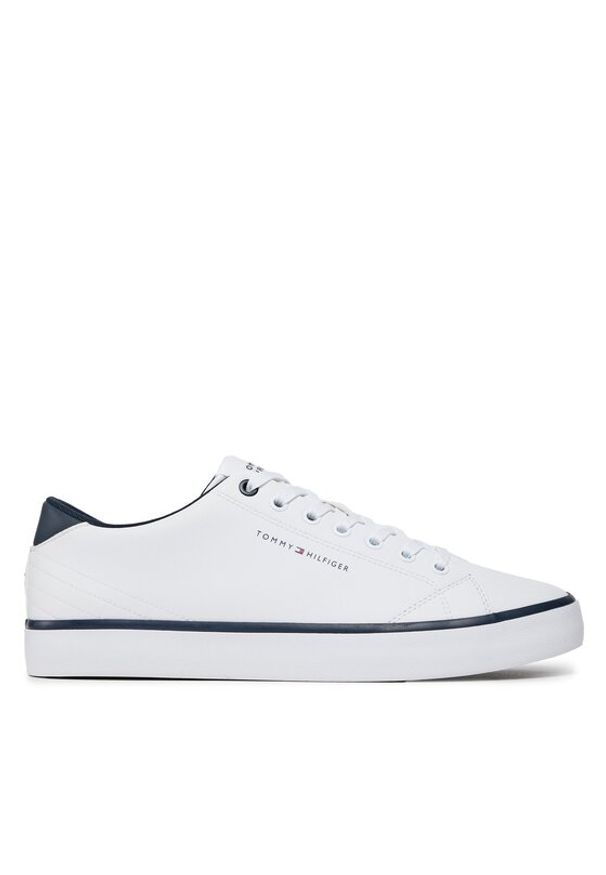 TOMMY HILFIGER - Tommy Hilfiger Sneakersy Th Hi Vulc Core Low Leather FM0FM05041 Biały. Kolor: biały. Materiał: skóra