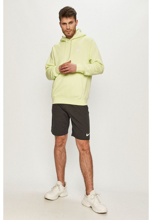 Nike - Szorty. Okazja: na co dzień. Kolor: szary. Materiał: dzianina. Wzór: gładki. Styl: casual