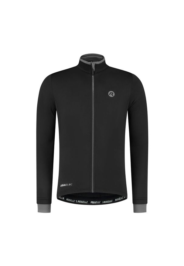 ROGELLI - Koszulka rowerowa męska Rogelli Essential z długim rękawem, ocieplana. Kolor: czarny, szary, wielokolorowy. Długość rękawa: długi rękaw. Długość: długie. Sport: kolarstwo