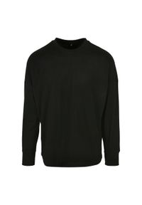 BUILD YOUR BRAND - T-shirt Unisex Dla Dorosłych Oversized Z Długim Rękawem. Kolor: czarny. Długość rękawa: długi rękaw. Długość: długie