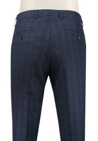 Eleganckie Spodnie Garniturowe (w Kant) - Casino - Granat, Kratka. Materiał: poliester, wiskoza. Wzór: kratka. Styl: elegancki #5