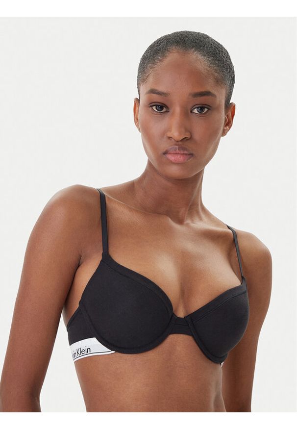 Calvin Klein Underwear Biustonosz z fiszbiną 000F3784E Czarny. Kolor: czarny. Materiał: bawełna