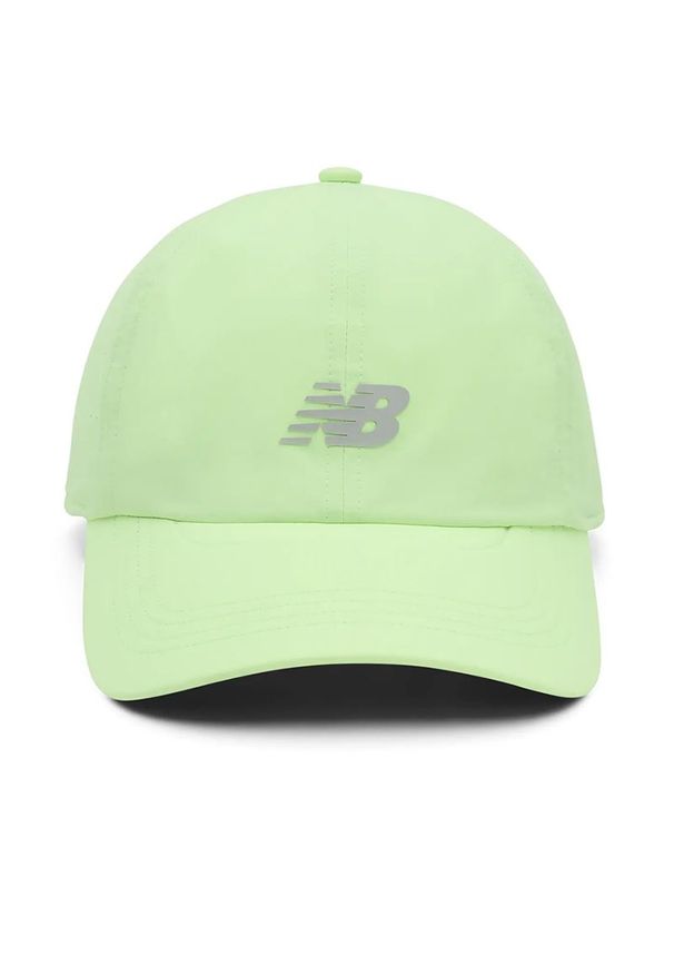 Czapka z daszkiem New Balance LAH00143AFG - zielona. Kolor: zielony. Materiał: materiał, nylon. Wzór: aplikacja