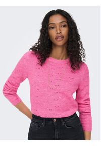 only - ONLY Sweter 15234745 Różowy Regular Fit. Kolor: różowy. Materiał: syntetyk