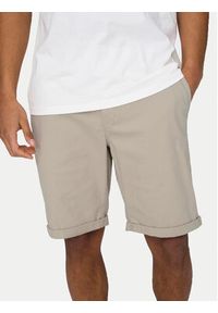 Only & Sons Szorty materiałowe Peter 22027905 Beżowy Regular Fit. Kolor: beżowy. Materiał: bawełna