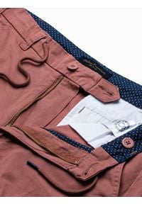 Ombre Clothing - Spodnie męskie joggery P893 - ceglaste - XL. Kolor: czerwony. Materiał: elastan, bawełna. Wzór: aplikacja #6