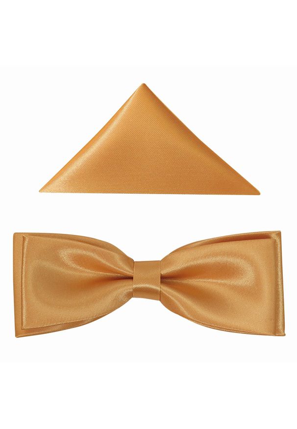 Modini - Złota mucha męska SLIM B82. Kolor: złoty. Materiał: poliester, tkanina. Styl: elegancki